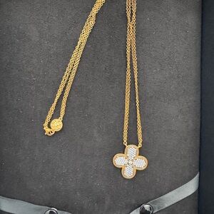 Elegant Freida Rothman Gold Clover 20” Necklace